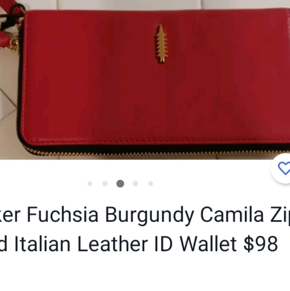 Thacker Fuchsia Burgundy Camila Zip Around Leather